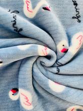 2021新款雙面白天鵝法蘭絨印花面料兒童睡衣家居服玩具面料