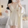 Milk white skirt+robe