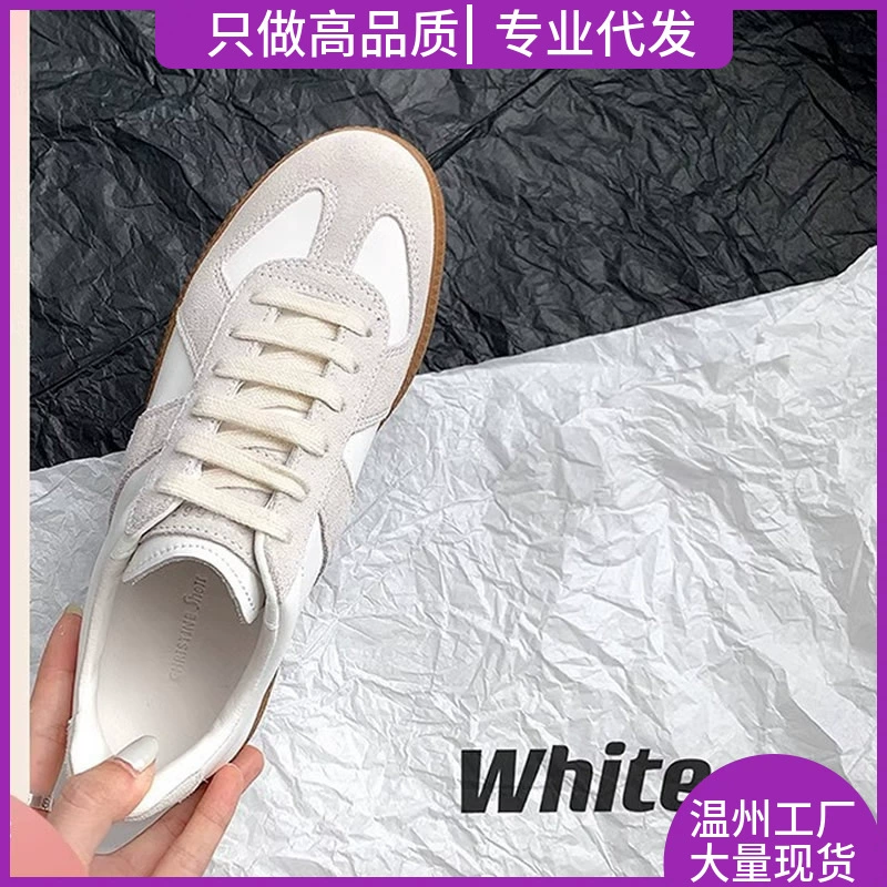 Супер положительной версии ~ Ретро кожаные белые повседневные белые летние туфли