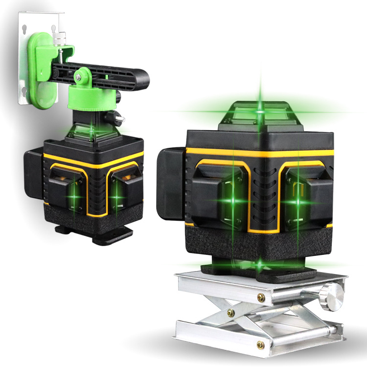 迷你激光水平仪4D16线绿光贴地仪户外强光高精度批发 laser level