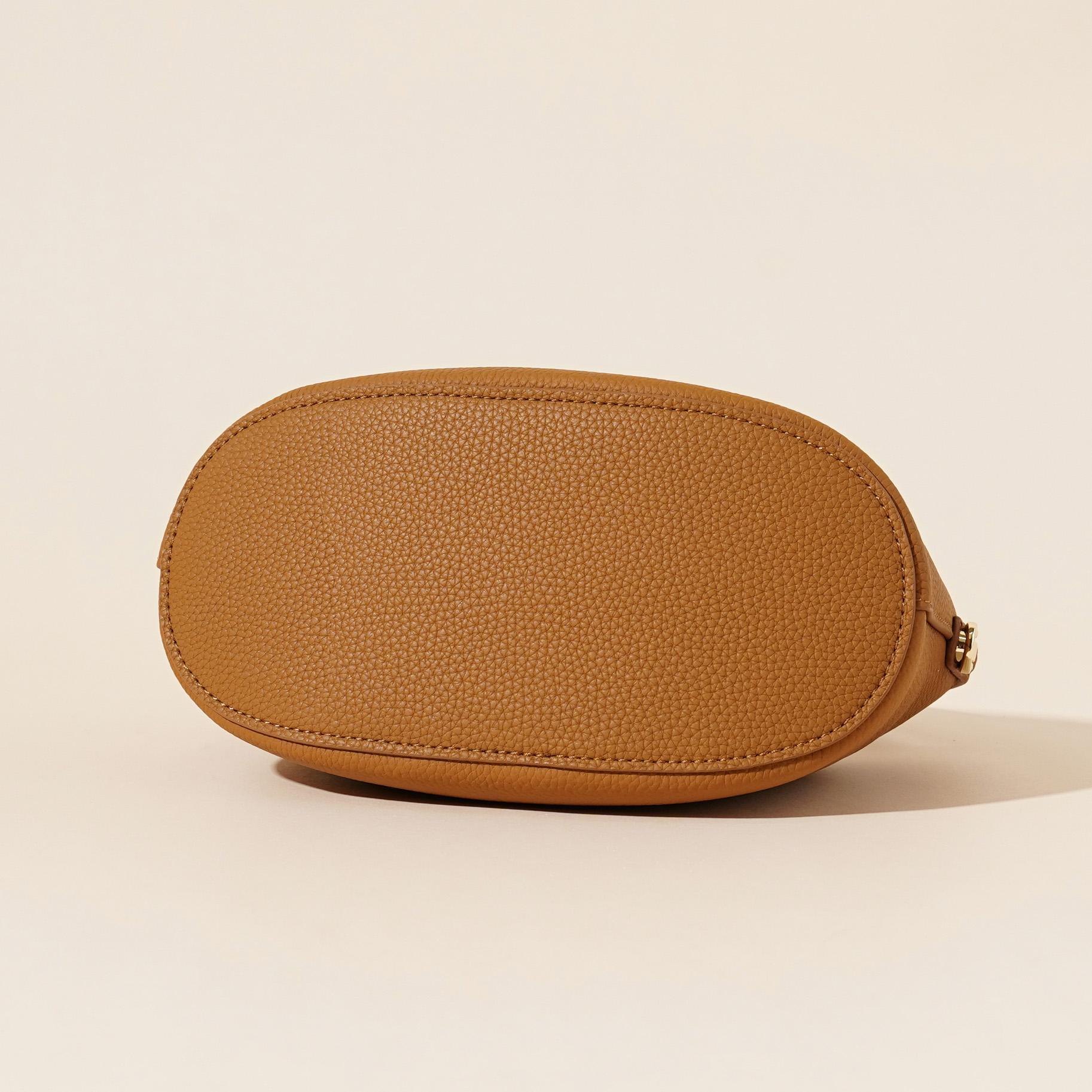 Túi đeo chéo nữ da bò thật phong cách đơn giản, nhẹ nhàng, kích thước 23×11×12 cm — Sữa lắc trắng chi tiết 8