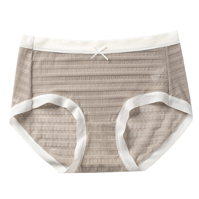 Calzones de mujer hechos de seda de morera 10A con forro antibacteriano en la entrepierna, sensación refrescante de seda helada, color crema, alta elasticidad, ropa interior femenina de cintura media. image 6
