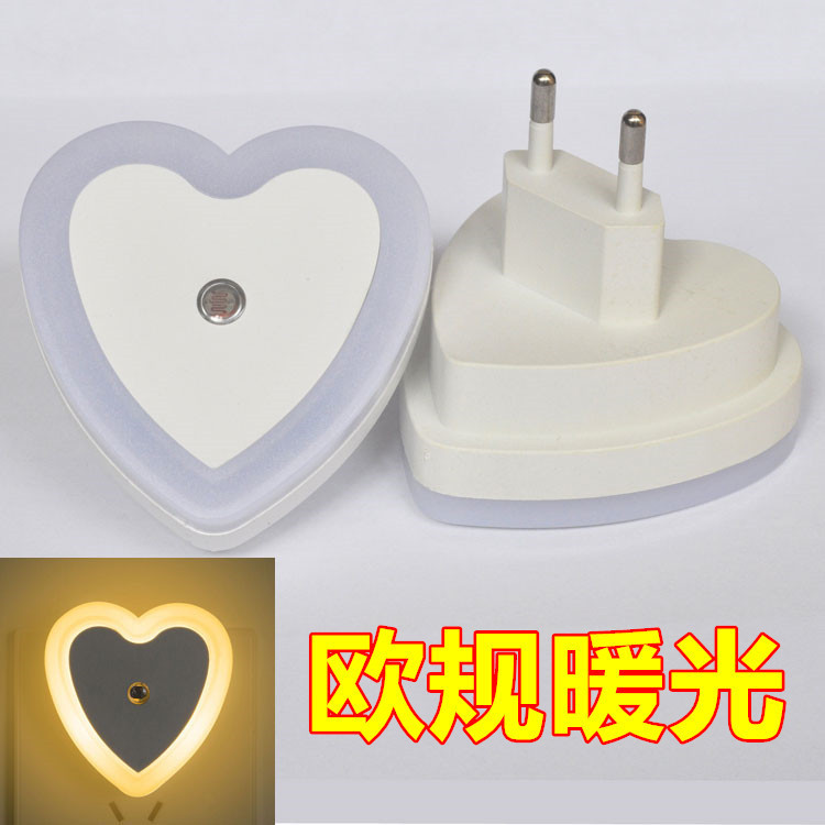 跨境爱心英规光控感应led夜灯 亚马逊热销创意简约氛围灯工厂直供|undefined
