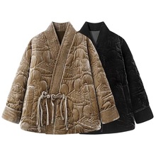 现货2025冬季新款宽松保暖刺绣花新中式盘扣羽绒服外套 5PBC10360