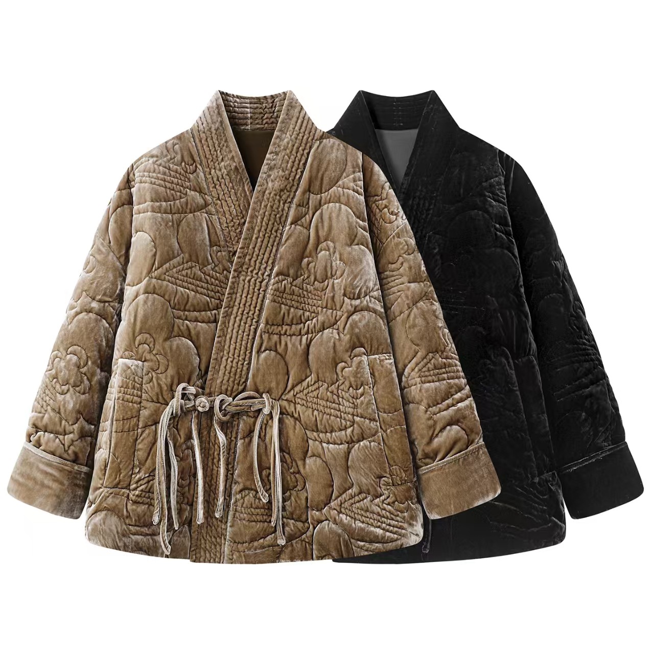 现货2025冬季新款宽松保暖刺绣花新中式盘扣羽绒服外套 5PBC10360