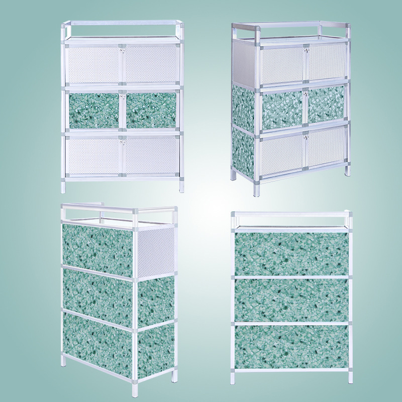 Gabinete de comidas simple Gabinete de cocina Gabinete de ensamblaje multicapa Gabinete de aleación de aluminio no crecido Gabinete de almacenamiento de cocina Gabinete al por mayor