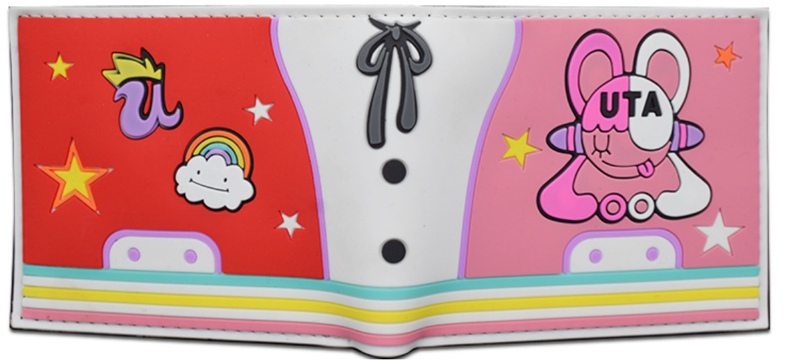 Una pieza de metal cartera anime japonés periférico luffy Sauron Qiao Ba estudiante hombres y mujeres corto PVC