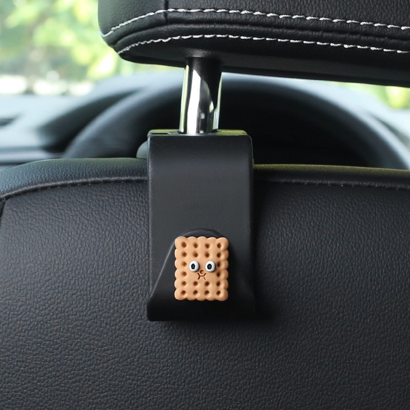 Gargancho de automóvil asiento interior de automóvil trasero multifuncional objeto invisible pequeño gancho de dibujos animados almacenamiento de automóviles artículos de decoración interior