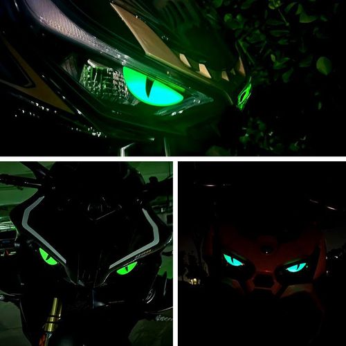 Stunning neon 3D motorcycle devil cat eye sticker suitable for Suzuki UY125 cow electric bike No. 9