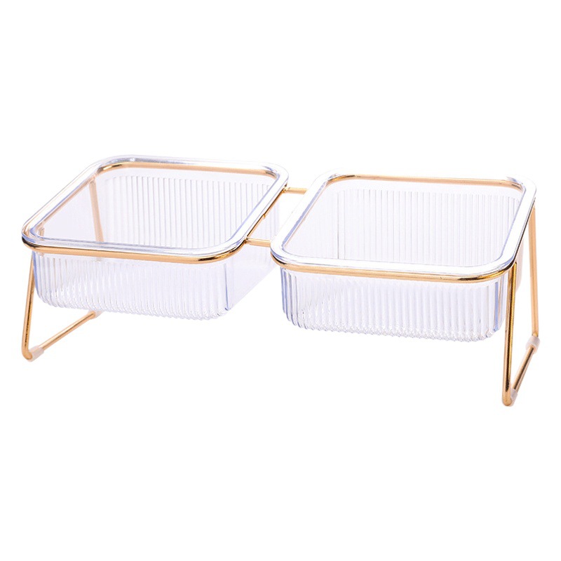 Gato Bowl doble tazón automático de agua potable gato suministros gato tazón al por mayor gato comida Bowl Pet Bowl doble tazón de plástico protección del cuello de doble uso