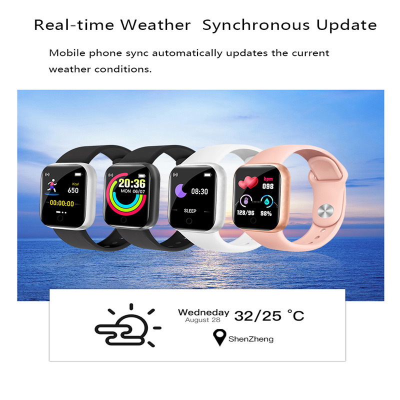 Cross-Border Y68 Smart Bracelet for Measuring Heart Rate and Blood Pressure, D20 Sports Bluetooth Watch, Health Multifunctional Watch