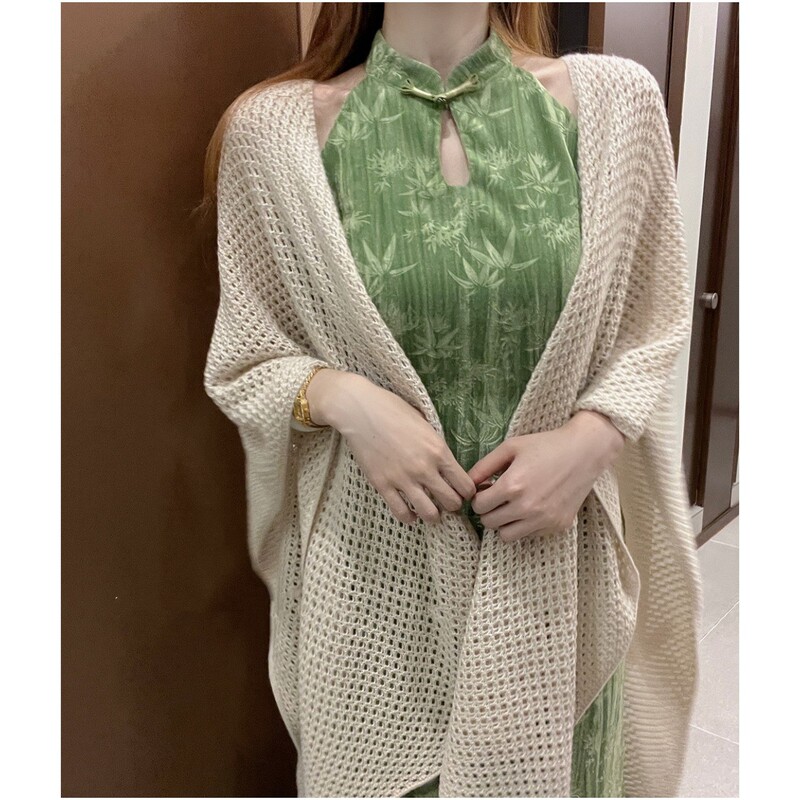 Spring and Autumn New Chinese Style Shawl Lazy Atmosphere Warm Temperament Outer Wearing Cape National Style Coat Women's Air Conditioning Outer Wearing