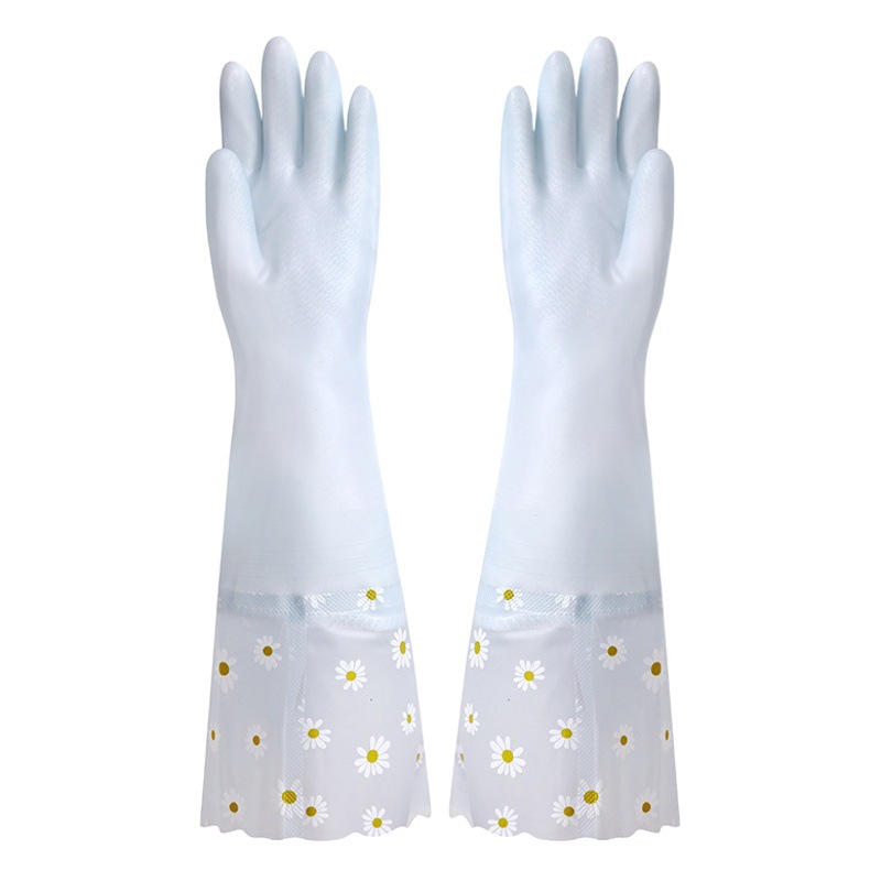 Hogar lavavajillas guantes cocina al por mayor hogar cordón impermeable limpieza trabajo alargado lavandería guantes de goma cuero