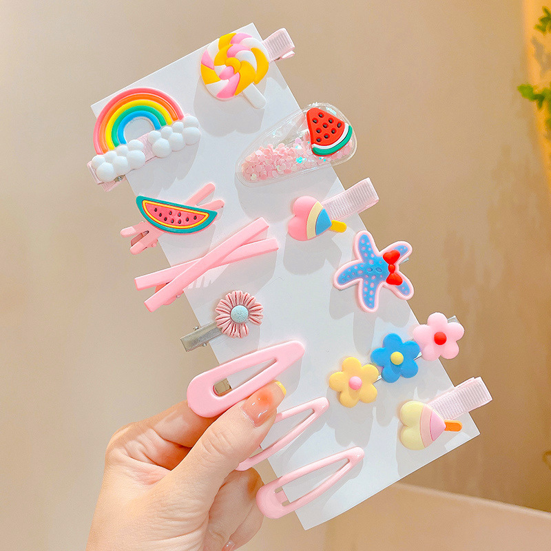 Clip de flequillo lateral rojo de la red femenina 2025 nueva horquilla simple clip de una línea horquilla clip de cabello roto tocado clip de pico de pato