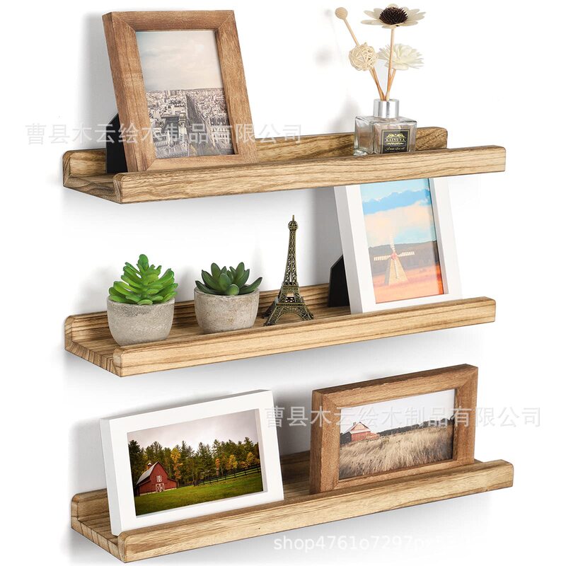 Wall Floating Shelf with Shelves, Living Room Picture Frame Decorative Rack, Wall-Mounted Display Rack, Bedroom Kitchen Storage Bracket