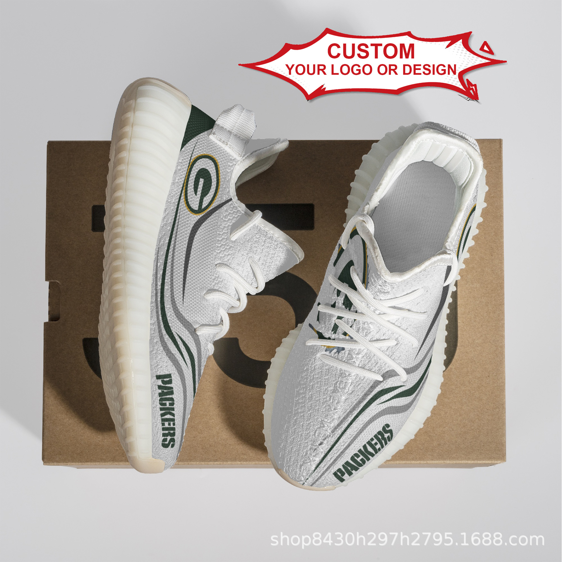 跨境3D印花情侣款椰子运动鞋透气网面飞织鞋来图定 制一件代发