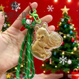 水贝黄金足金999维尼的圣诞财运手机包包黄金挂件钥匙扣活动送礼