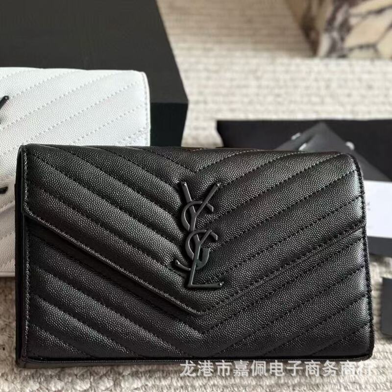 外单纯色v纹链条信封包鱼子酱牛皮斜挎简约休闲隔层woc手拿跨境包|undefined