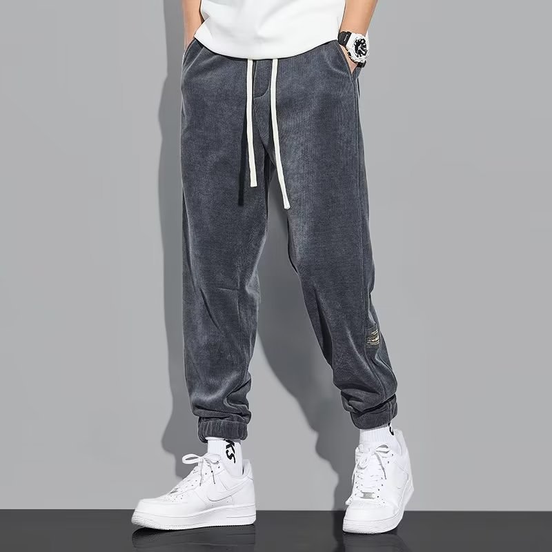 Otoño y invierno de reparación de automóviles pantalones de trabajo de hombre resistentes al desgaste y a la suciedad ropa de trabajo - mecha de lámpara con piernas sueltas pantalones casuales de lana