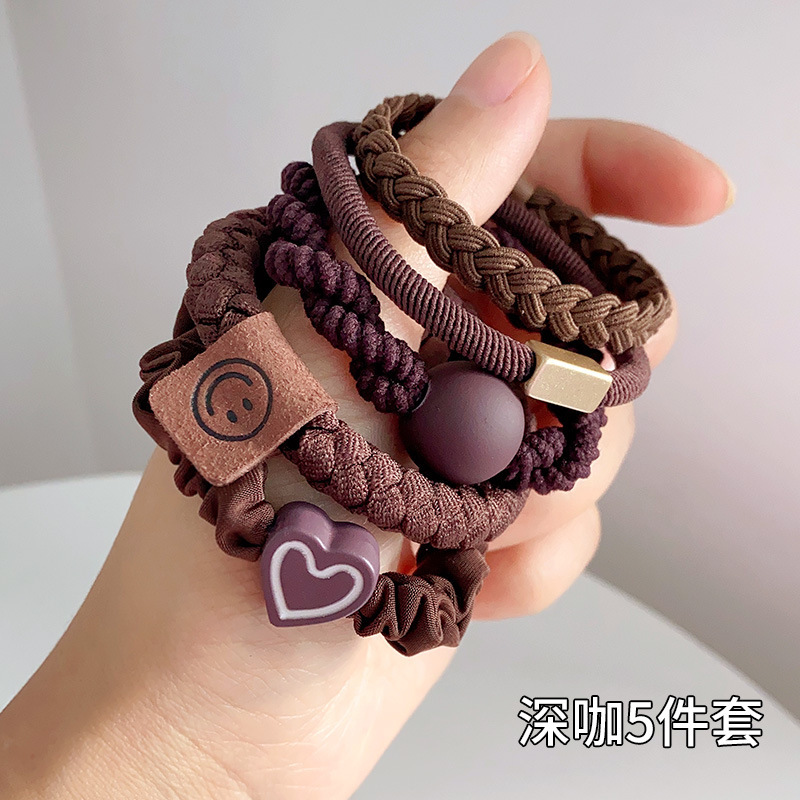 Cordilla de goma de mujer simple cuerdas de cabello de cola de caballo alta cuerda de cabello temperamental alta elasticidad y durabilidad 2024 nuevo toque de cabello