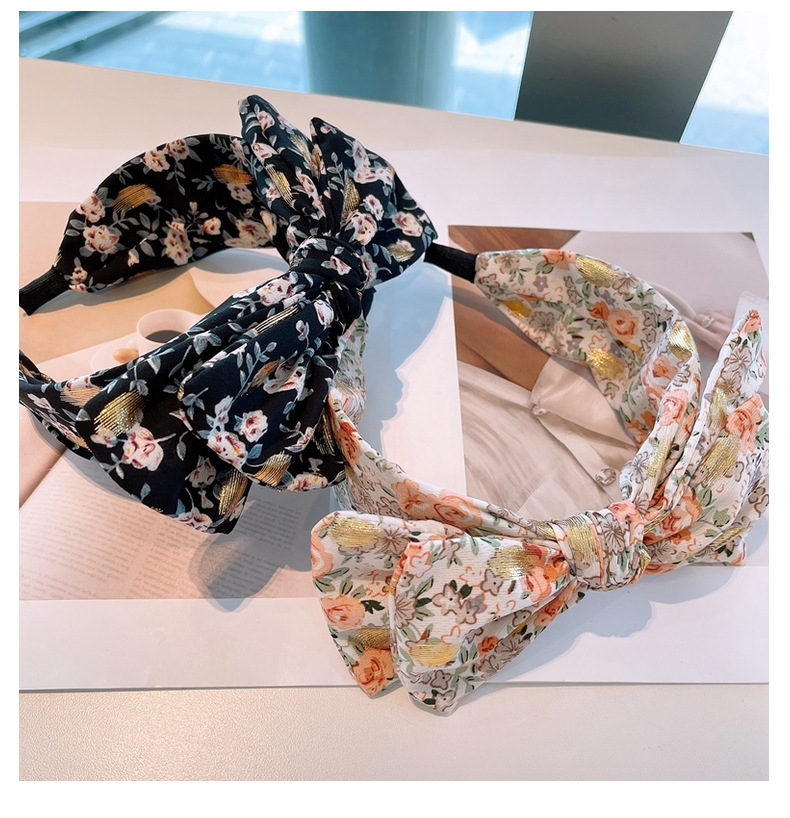 Retro Floral Double Bow Headband display picture 38