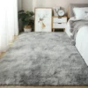 Light grey long velvet tie-dyed water grey