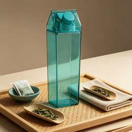 透明方形塑料牛奶杯单层户外徒步轻便携带防摔耐用喝水杯子