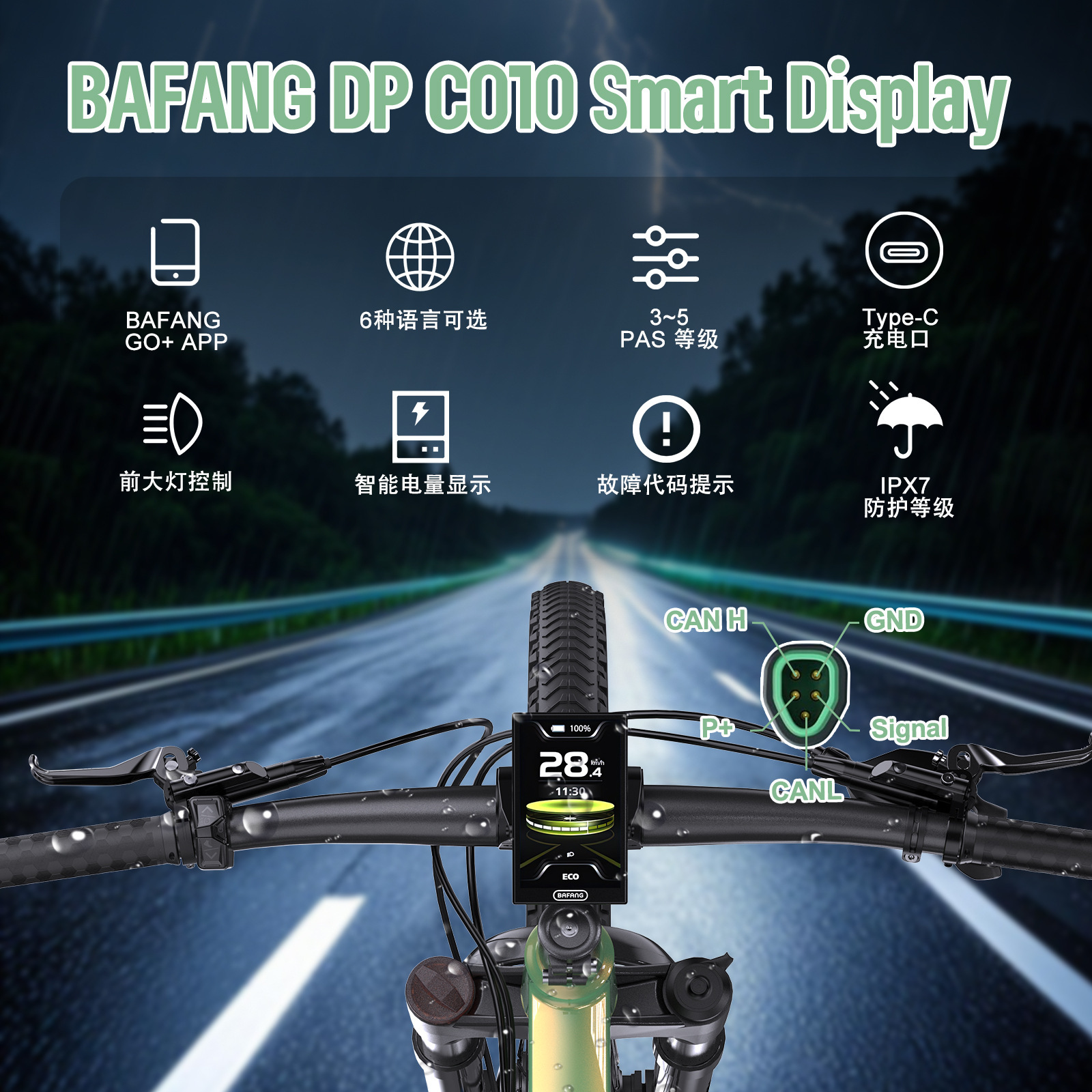 The New Bafang Mid-Drive Motor Instrument Dpc010 Is Compatible with M620/510/560 Bbs Can Protocol Code Meter