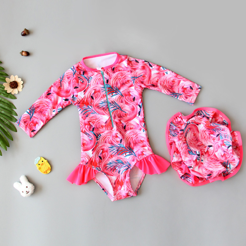 Traje de baño para niños, niña de una pieza, niño pequeño y mediano, lindo traje de baño para bebé, niña, protector solar de playa, traje de baño de aguas termales de secado rápido