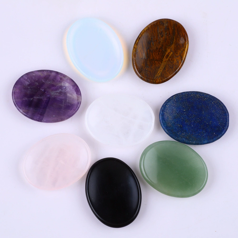 Кристаллический большой палец прижимной камень 35x45 мм натуральный нефрит полудрагоценный аметист розовый агат беззаботный камень декомпрессия