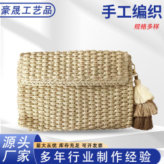 简单时尚女夏季外出旅行手拿包2025新款海边沙滩度假风时尚小方包
