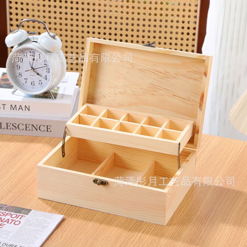 In-Stock Wooden Folding Jewelry Box, Multi-Compartment Wooden Box, Jewelry Storage Box, Simple Storage Box, Long-Shaped Wooden Storage Box In-Stock Wooden Folding Jewelry Box, Multi-Compartment Wooden Box, Jewelry Storage Box, Simple Storage Box, Long-Shaped Wooden Storage Box