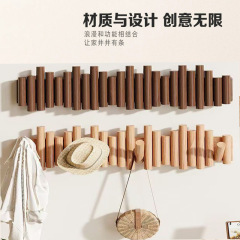 钢琴键挂衣架实木墙上壁挂进门玄关衣帽衣服挂钩门后置架物免打孔