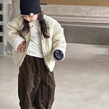 女童外套秋冬款2025新款女大童羊羔绒两面穿加绒夹棉儿童冬季棉衣