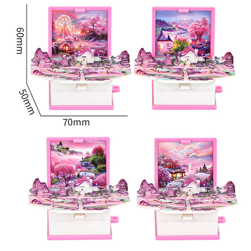 3D three-dimensional dinosaur folding bomb book mini keychain space astronaut puzzle castle decompression creative toy