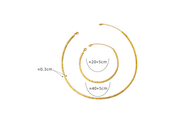 11g Weight Vacuum Plating Gold Plating Process Wholesale Jewelry Fashion Geometric 304 Stainless Steel 18K Gold Plated Plating Anklet Necklace