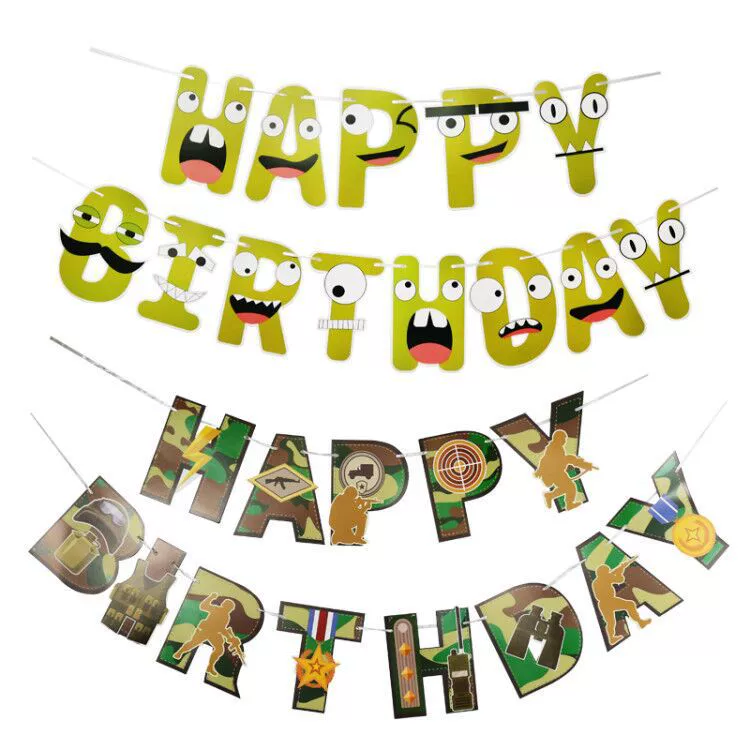 Военный Камуфляж Тема День Рождения Украшение Флаг Самолет Танк Флаг Мальчик День Рождения Украшение Макет Сцены