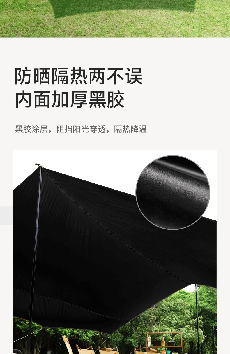 Vinyl Canopy Tent for 3-4 People, Outdoor Multi-Person Park Picnic Sunshade, Sun Protection, Rainproof, Thickened for Outdoor Camping