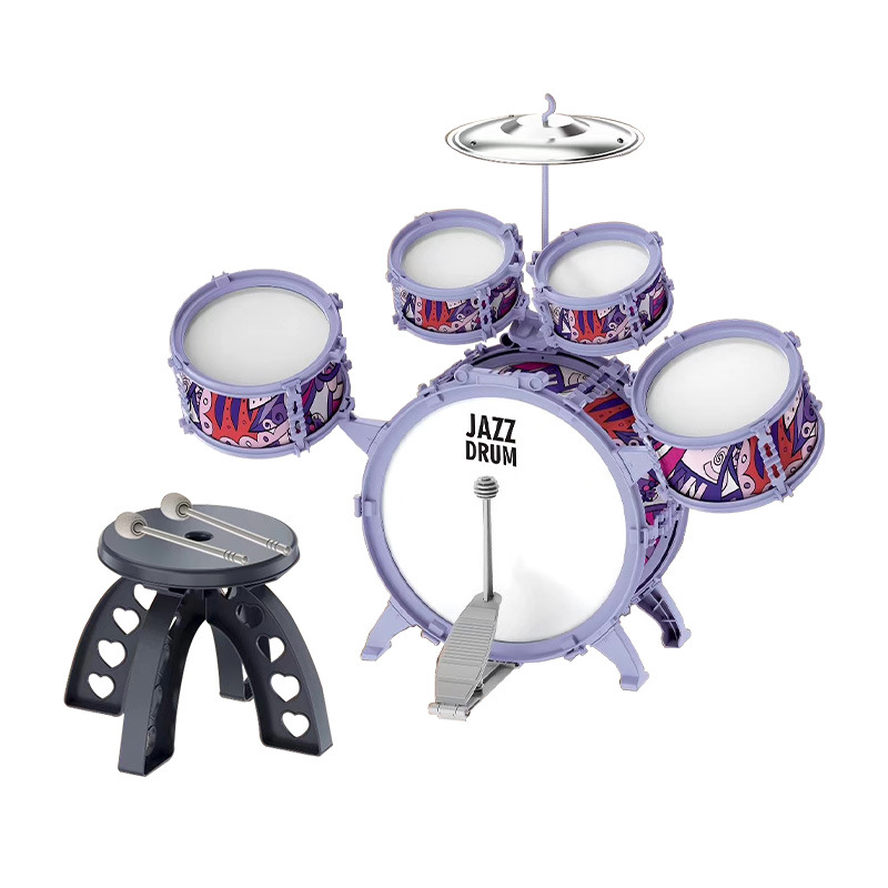 Conjunto de batería para niños instrumento de percusión juguete Jazz tambor golpear principiante 3-6 años niños y niñas regalo de jardín de infantes