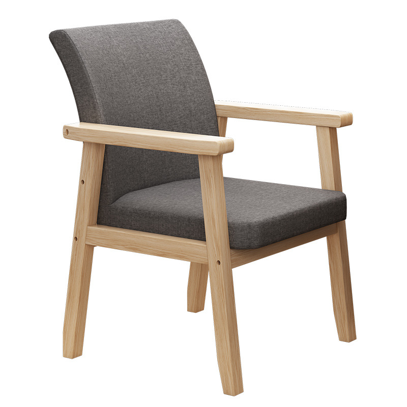 Silla de madera maciza hogar silla de la computadora Oficina estudio asiento con reposabrazos Silla de escritorio taburete Silla de comedor multi-color opcional