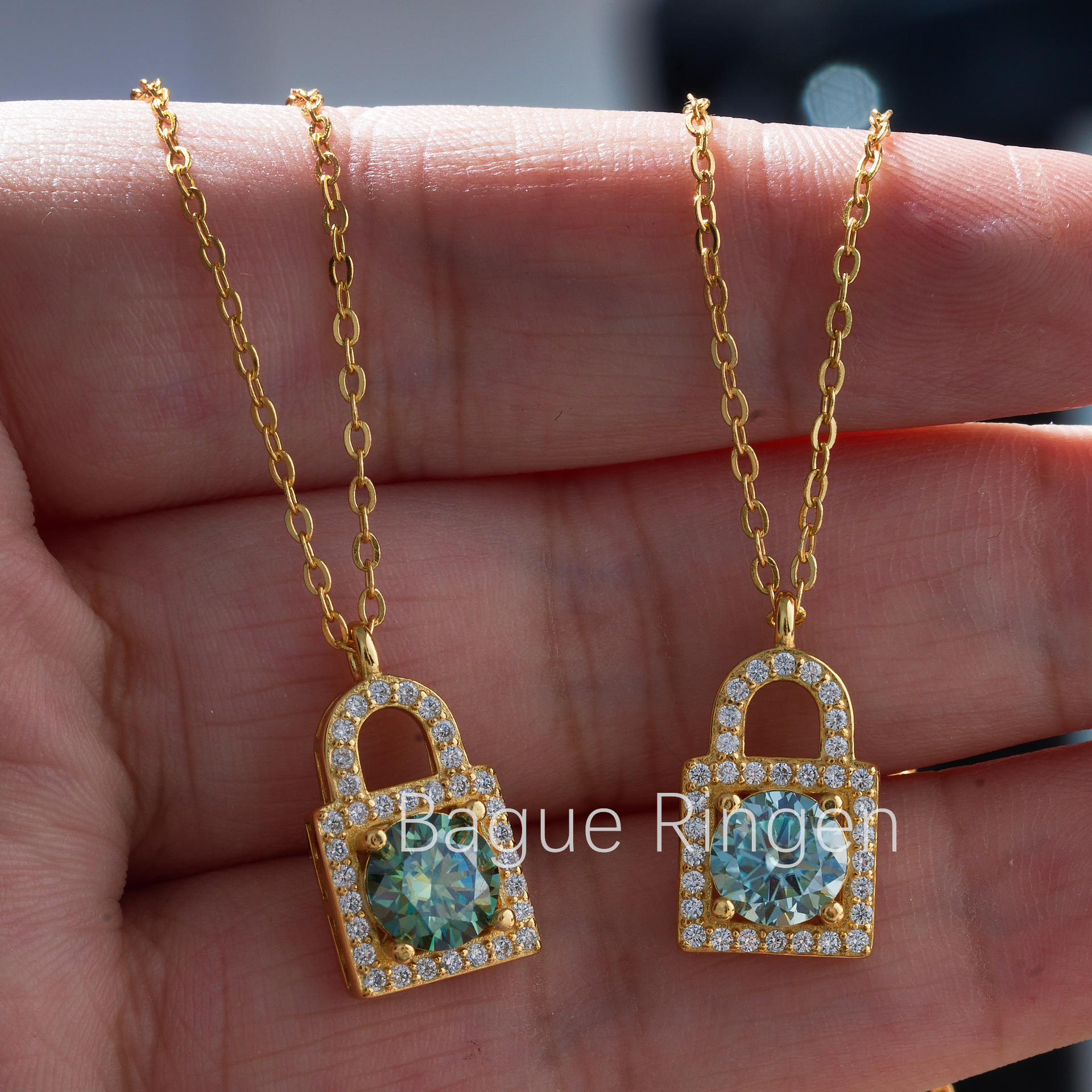 Joyas del día de la madre color rosa moissanite S925 plata esterlina collar colgante universal nicho diseño regalo