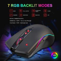 New 104-key RGB luminous mechanical keyboard and mouse set gaming mouse 6400dpi cross-border wholesale