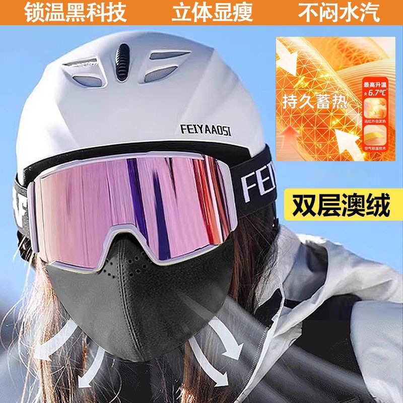 Máscara protectora para los ojos MEETSUNNY, máscara facial gruesa a prueba de viento y polvo, máscara adelgazante, máscara lavable