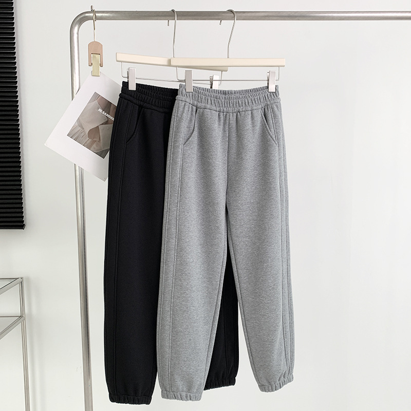 [600g cashmere pants] new thick plus velvet air cotton sports casual toe thin warm women's winter
