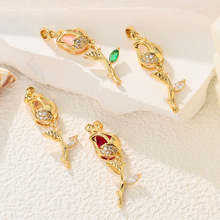18K�ƽ��������׹����С�ڶ�ɫ�ʯ��Ƕ��������������DIY ���