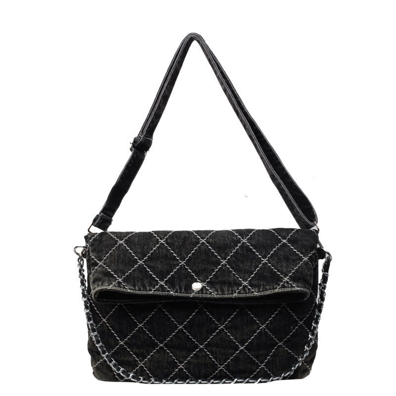 2024 nuevo bolso de cadena de gran capacidad para mujer de viaje bolso de hombro de moda bolso de mensajero popular de mezclilla bolso de mano