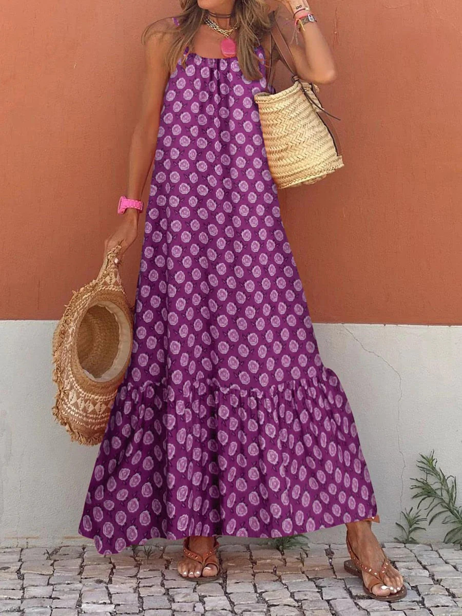 Damen Sommer Maxi Kleid Im Boho Stil V-ausschnitt Rüschen Design_voghion.com