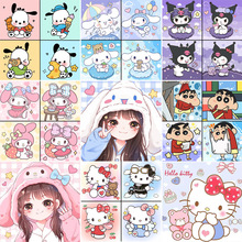 新款30*30卡通钻石画diy满钻绷框画手工点钻装饰画益智玩具批发