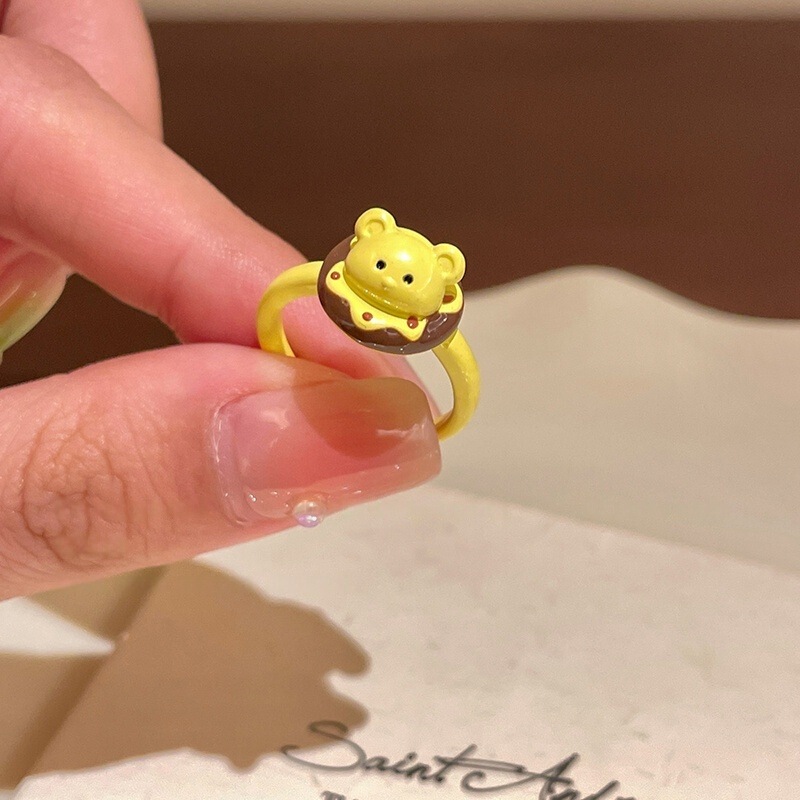 卡通乐园_风车小猫戒指女款多巴胺学生党食指戒小众设计叠戴指环|undefined
