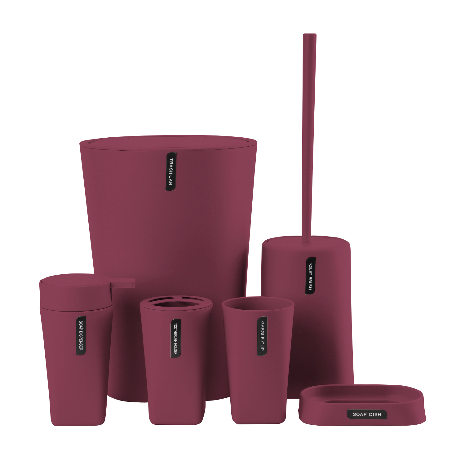 artículos de baño con cubierta set de seis piezas enjuague bucal local redondo cepillo de dientes caja de jabón de almacenamiento set de lavado de baño